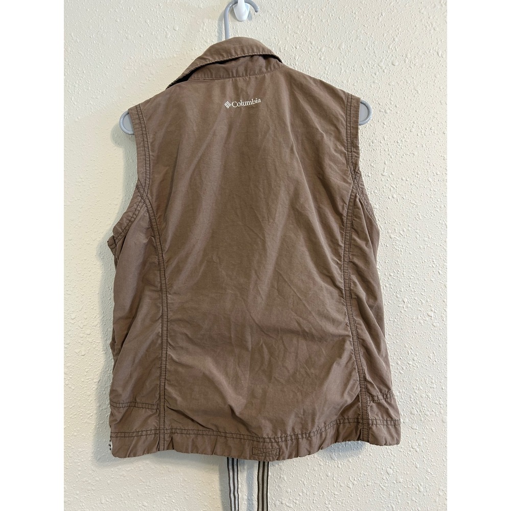 Columbia Omni-Shade Women Brown Zip Vest WL1398 Cotton Nylon Blend L Gorpcore - Picture 3 of 5